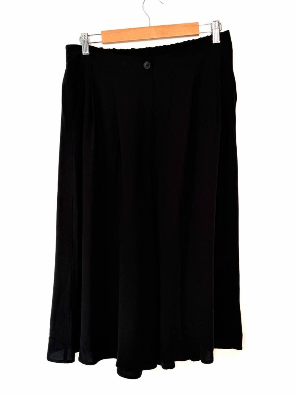 Eileen Fisher Black Silk Wide Leg Skirt Pants Size Small